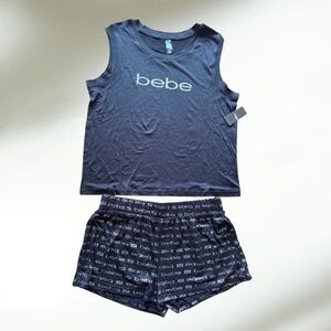 Bebe Black Pajama Set Intimates Sleepwear
